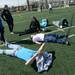 Gabriel Richard students hang out with Devin Sparrow, of Milan, center, as he catches some rays on the soccer field during a Washtenaw County Special Olympic field day at at the school on Wednesday, April 17, 2013. Melanie Maxwell I AnnArbor.com